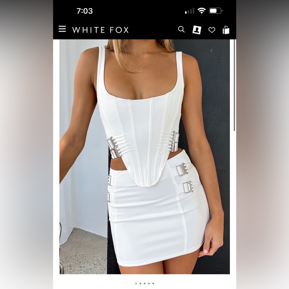 WHITE SKIRT AND CORSET SET